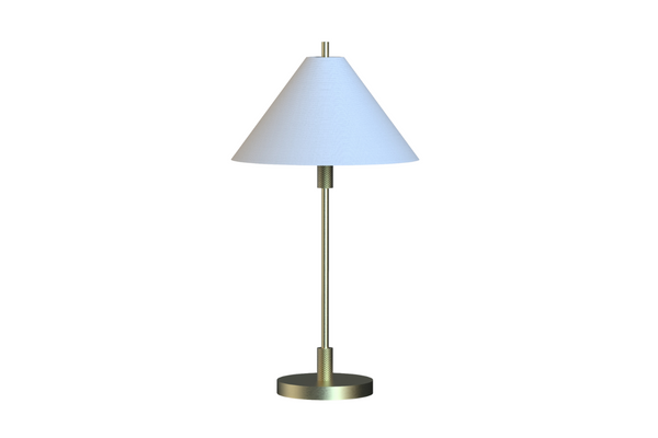 Brass Knurled Table Lamp with Shade